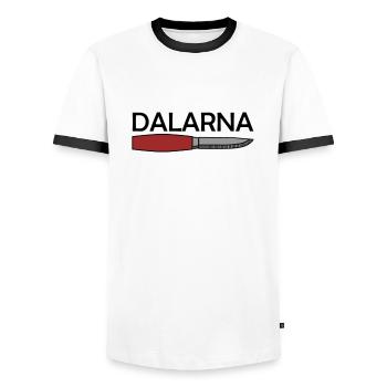 Dalarna - Männer Kontrast-T-Shirt - Weiß/Schwarz - Vorne - AI Model Female 172 light (172cm) & AI Model Male 178 dark (178cm)
