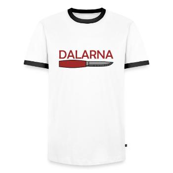 Dalarna - Männer Kontrast-T-Shirt - Weiß/Schwarz - Vorne - AI Model Female 172 light (172cm) & AI Model Male 178 dark (178cm)