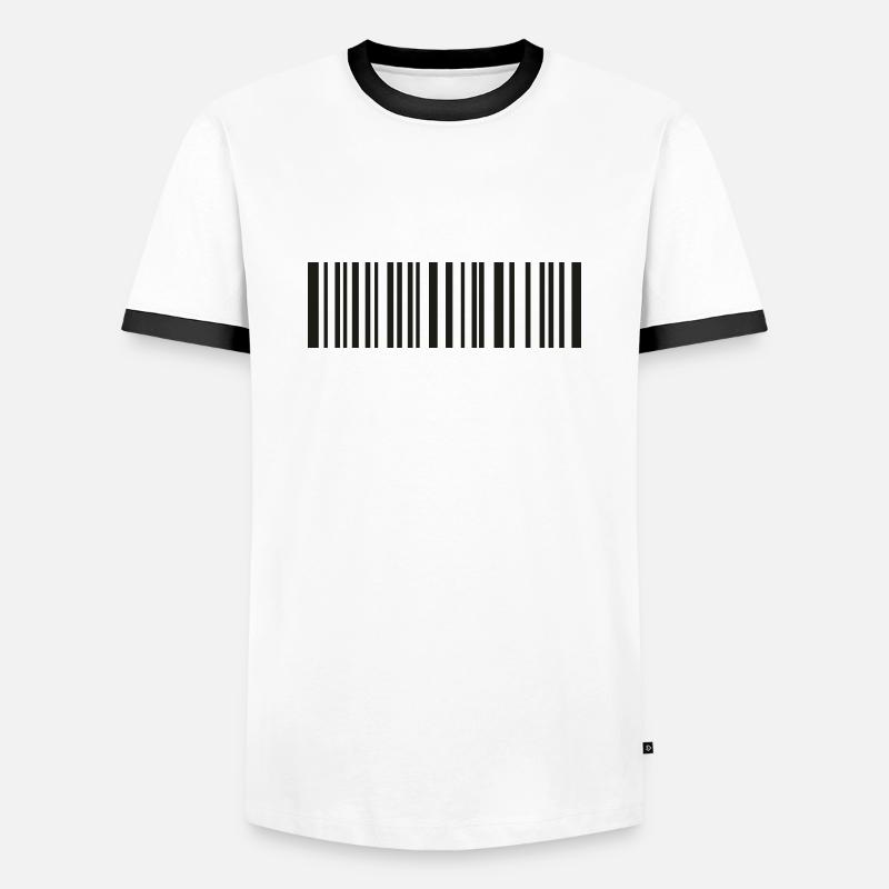 Barcode - Männer Kontrast-T-Shirt - Weiß/Schwarz