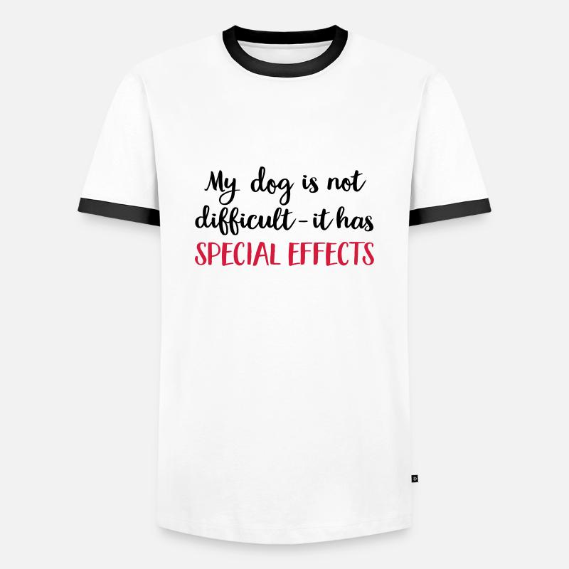 dog - Männer Kontrast-T-Shirt - Weiß/Schwarz