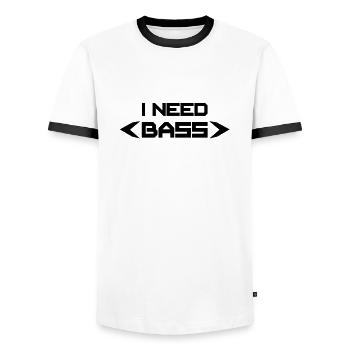 I Need Bass - Männer Kontrast-T-Shirt - Weiß/Schwarz - Vorne - AI Model Female 172 light (172cm) & AI Model Male 178 dark (178cm)