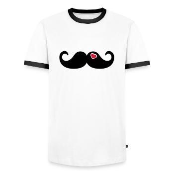 Mustache Bart - Männer Kontrast-T-Shirt - Weiß/Schwarz - Vorne - AI Model Female 172 light (172cm) & AI Model Male 178 dark (178cm)
