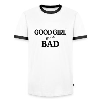 Good Girl gone bad - Männer Kontrast-T-Shirt - Weiß/Schwarz - Vorne - AI Model Female 172 light (172cm) & AI Model Male 178 dark (178cm)