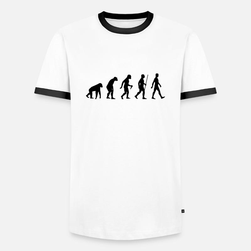 evolution - Men's Ringer Shirt - white/black
