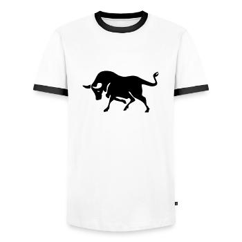 stier - Männer Kontrast-T-Shirt - Weiß/Schwarz - Vorne - AI Model Female 172 light (172cm) & AI Model Male 178 dark (178cm)