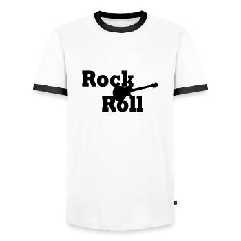 Rock And Roll - Men's Ringer Shirt - white/black - Front - AI Model Female 172 light (172cm) & AI Model Male 178 dark (178cm)