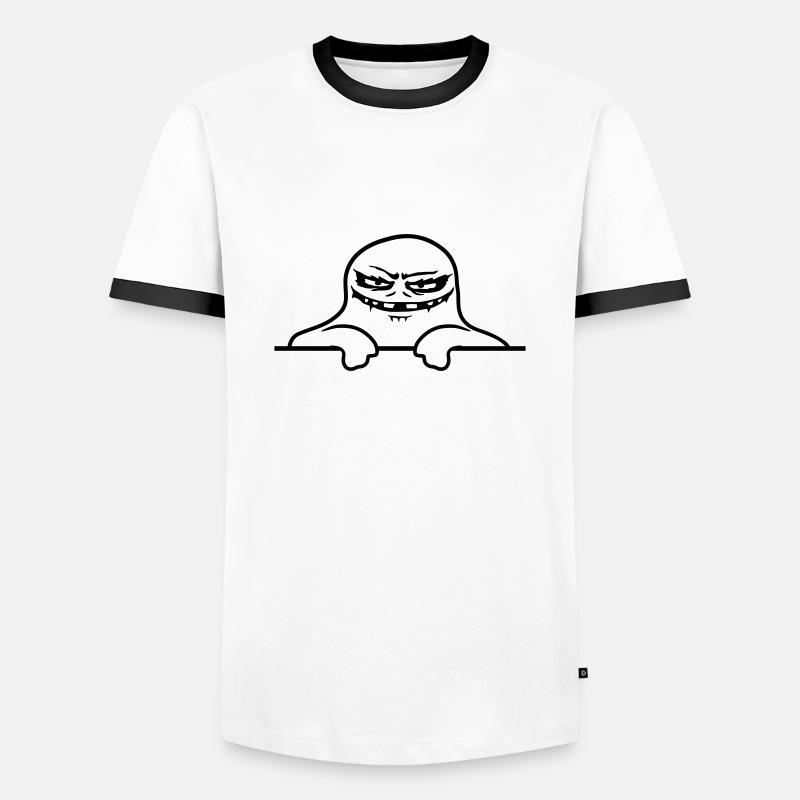 Geist Comic Mauer Monster - Männer Kontrast-T-Shirt - Weiß/Schwarz