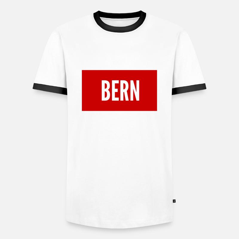 Bern - Männer Kontrast-T-Shirt - Weiß/Schwarz