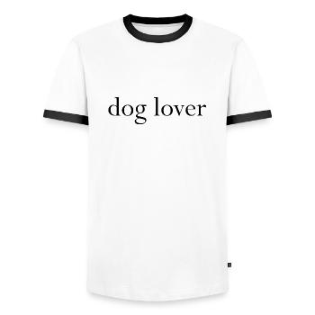 Hund Dog - Men's Ringer Shirt - white/black - Front - AI Model Female 172 light (172cm) & AI Model Male 178 dark (178cm)