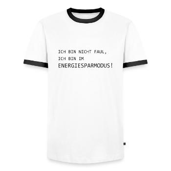 Ich Bin Nicht Faul - Ich Bin Im Energiesparmodus - Männer Kontrast-T-Shirt - Weiß/Schwarz - Vorne - AI Model Female 172 light (172cm) & AI Model Male 178 dark (178cm)