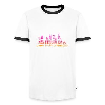 City usa illinois america travel united states - Men's Ringer Shirt - white/black - Front - AI Model Female 172 light (172cm) & AI Model Male 178 dark (178cm)