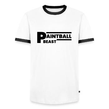 Paintball Airsoft - T-shirt contrasté Homme - blanc/noir - Devant - AI Model Female 172 light (172cm) & AI Model Male 178 dark (178cm)