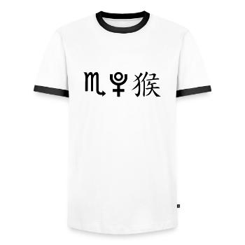 Scorpion Pluton Singe - T-shirt contrasté Homme - blanc/noir - Devant - AI Model Female 172 light (172cm) & AI Model Male 178 dark (178cm)