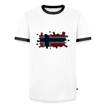 Norway Norway Flag Scandinavia Norden Tor Viking - Men's Ringer Shirt - white/black - Front - AI Model Female 172 light (172cm) & AI Model Male 178 dark (178cm)