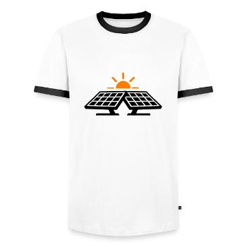 Solar Power Icon - Men's Ringer Shirt - white/black - Front - AI Model Female 172 light (172cm) & AI Model Male 178 dark (178cm)