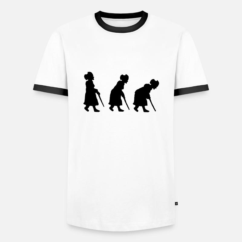 grandma re-evolution - Men's Ringer Shirt - white/black