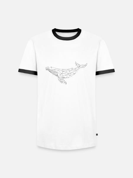 Wal "Geo Black" - Männer Kontrast-T-Shirt - Weiß/Schwarz