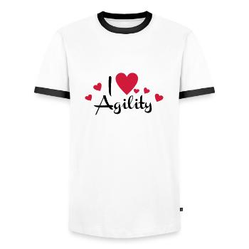 agility - T-shirt contrasté Homme - blanc/noir - Devant - AI Model Female 172 light (172cm) & AI Model Male 178 dark (178cm)