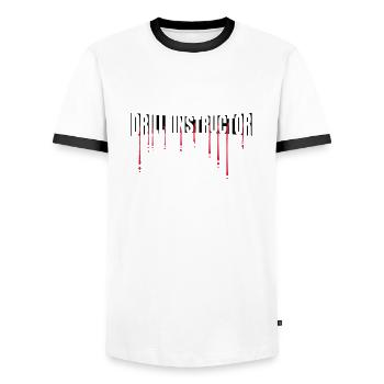 Instructeur de forage sanguin - T-shirt contrasté Homme - blanc/noir - Devant - AI Model Female 172 light (172cm) & AI Model Male 178 dark (178cm)