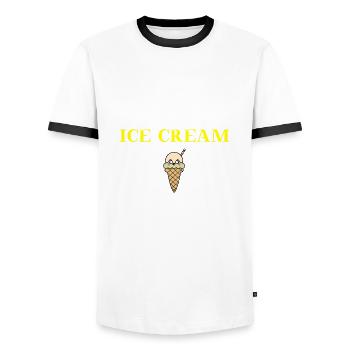 You can't go wrong with ice cream Eis Geschenkidee - Men's Ringer Shirt - white/black - Front - AI Model Female 172 light (172cm) & AI Model Male 178 dark (178cm)