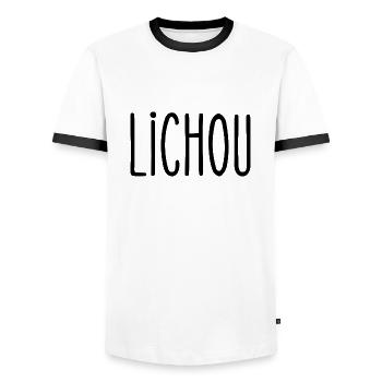 lichou - T-shirt contrasté Homme - blanc/noir - Devant - AI Model Female 172 light (172cm) & AI Model Male 178 dark (178cm)
