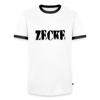 Zecke - Männer Kontrast-T-Shirt - Weiß/Schwarz - Vorne - AI Model Female 172 light (172cm) & AI Model Male 178 dark (178cm)