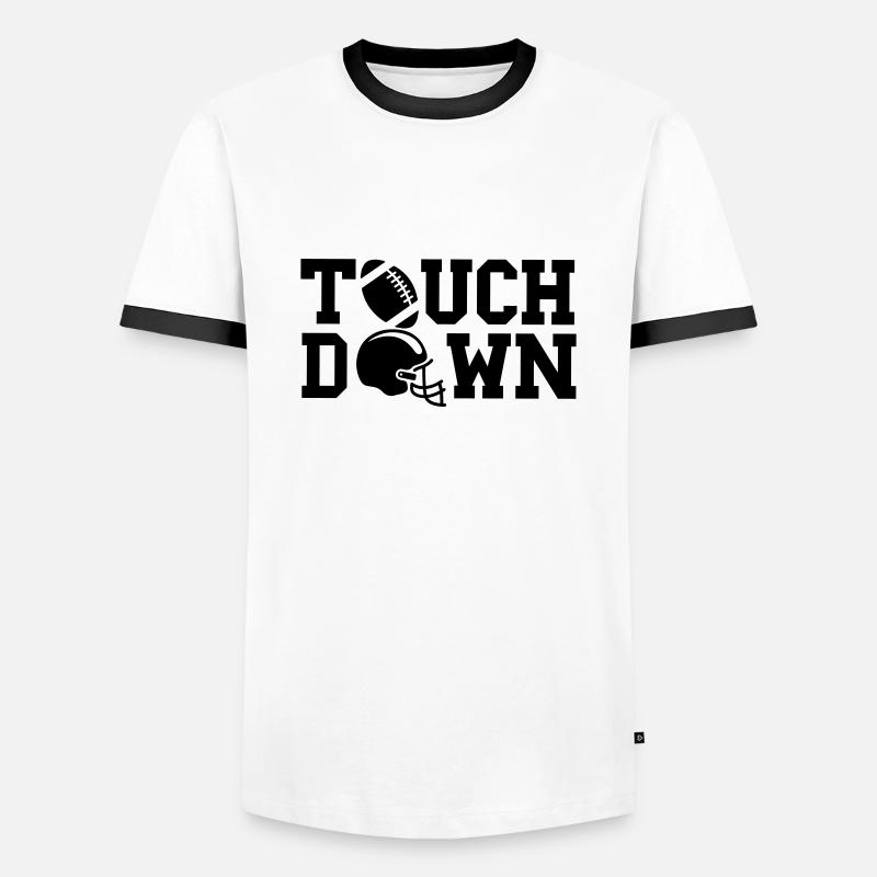 Touchdown - Männer Kontrast-T-Shirt - Weiß/Schwarz