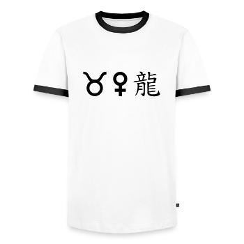 Taureau Vénus Dragon - T-shirt contrasté Homme - blanc/noir - Devant - AI Model Female 172 light (172cm) & AI Model Male 178 dark (178cm)