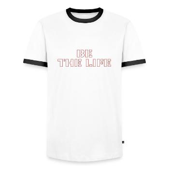 Be the life - Men's Ringer Shirt - white/black - Front - AI Model Female 172 light (172cm) & AI Model Male 178 dark (178cm)