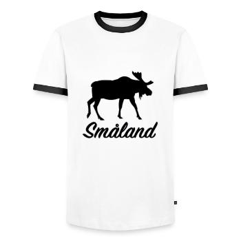 Småland Elch Schweden Region Südschweden Aufkleber - Männer Kontrast-T-Shirt - Weiß/Schwarz - Vorne - AI Model Female 172 light (172cm) & AI Model Male 178 dark (178cm)