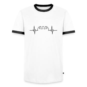 Pulse - Bodybuilder - Männer Kontrast-T-Shirt - Weiß/Schwarz - Vorne - AI Model Female 172 light (172cm) & AI Model Male 178 dark (178cm)