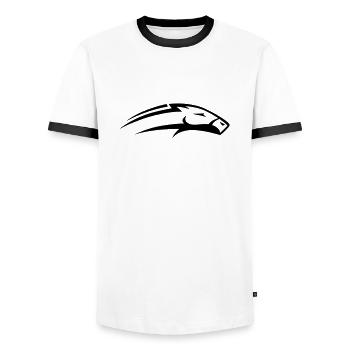 Pferd - Männer Kontrast-T-Shirt - Weiß/Schwarz - Vorne - AI Model Female 172 light (172cm) & AI Model Male 178 dark (178cm)
