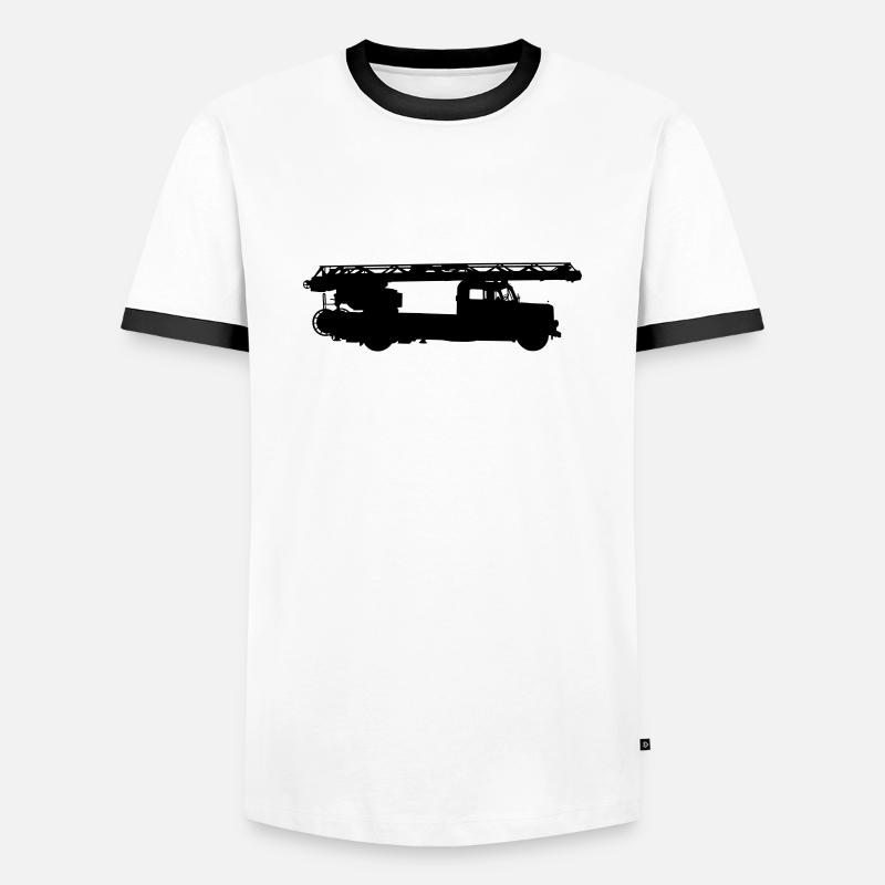 Rotary ladder fire brigade - Men's Ringer Shirt - white/black