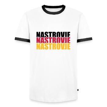 Nastrovje Germany Germany Fan Shirt - Men's Ringer Shirt - white/black - Front - AI Model Female 172 light (172cm) & AI Model Male 178 dark (178cm)