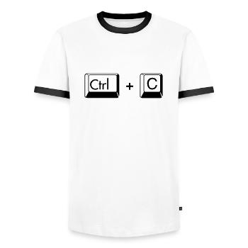 Copy Paste lustiges Geschenk für Zwillige - Männer Kontrast-T-Shirt - Weiß/Schwarz - Vorne - AI Model Female 172 light (172cm) & AI Model Male 178 dark (178cm)
