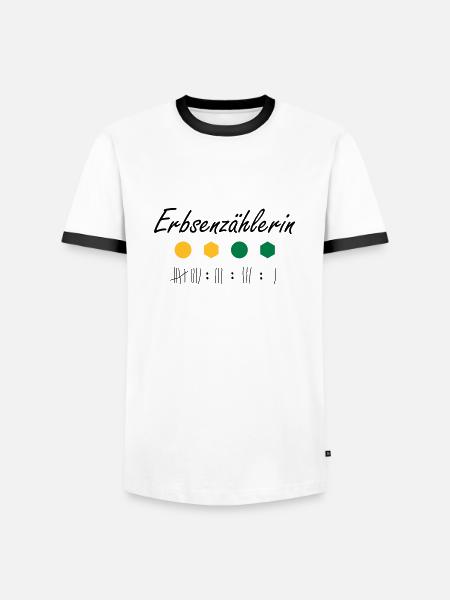 Erbsenzählerin - Männer Kontrast-T-Shirt - Weiß/Schwarz