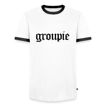 Groupie - T-shirt contrasté Homme - blanc/noir - Devant - AI Model Female 172 light (172cm) & AI Model Male 178 dark (178cm)