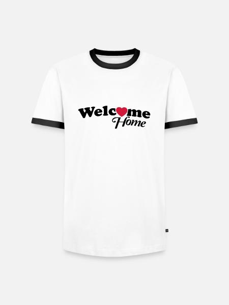 welcome_home_f2 - Männer Kontrast-T-Shirt - Weiß/Schwarz