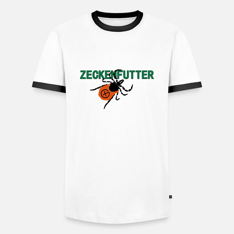 Zeckenfutter - Männer Kontrast-T-Shirt - Weiß/Schwarz