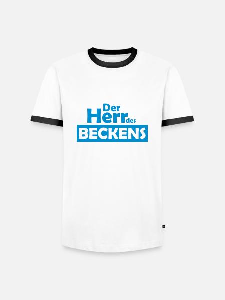 der herr des beckens - Männer Kontrast-T-Shirt - Weiß/Schwarz