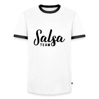 salsa team salsa - Männer Kontrast-T-Shirt - Weiß/Schwarz - Vorne - AI Model Female 172 light (172cm) & AI Model Male 178 dark (178cm)