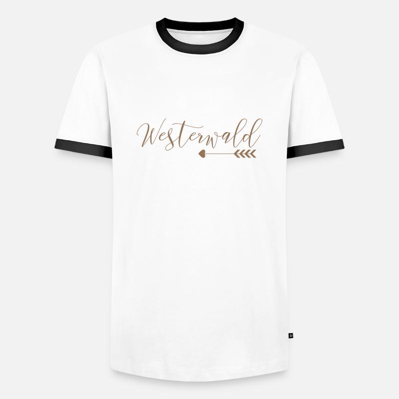 Westerwald - Männer Kontrast-T-Shirt - Weiß/Schwarz