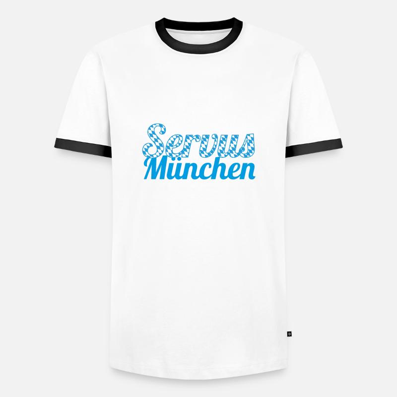 Servus Munich - Men's Ringer Shirt - white/black