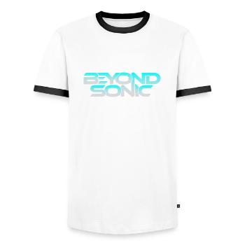 Fichier transparent - T-shirt contrasté Homme - blanc/noir - Devant - AI Model Female 172 light (172cm) & AI Model Male 178 dark (178cm)