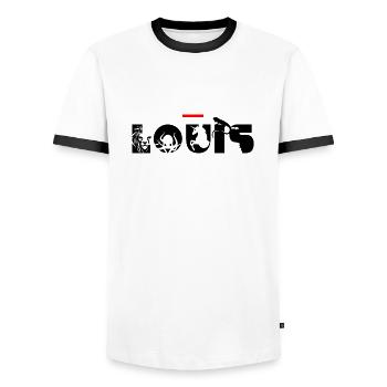 Louis - T-shirt contrasté Homme - blanc/noir - Devant - AI Model Female 172 light (172cm) & AI Model Male 178 dark (178cm)
