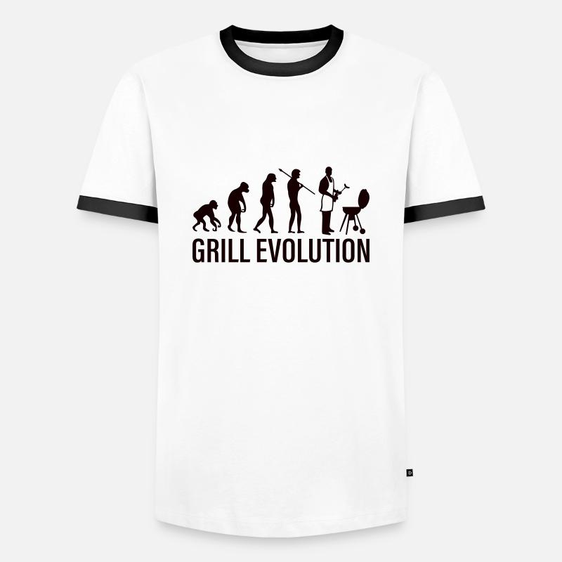 Evolution du gril - T-shirt contrasté Homme - blanc/noir