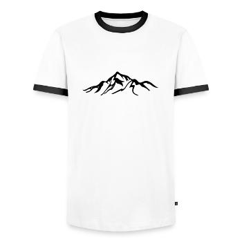 Berg - Männer Kontrast-T-Shirt - Weiß/Schwarz - Vorne - AI Model Female 172 light (172cm) & AI Model Male 178 dark (178cm)