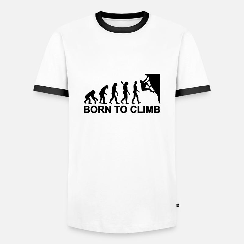 Évolution Escalade - T-shirt contrasté Homme - blanc/noir