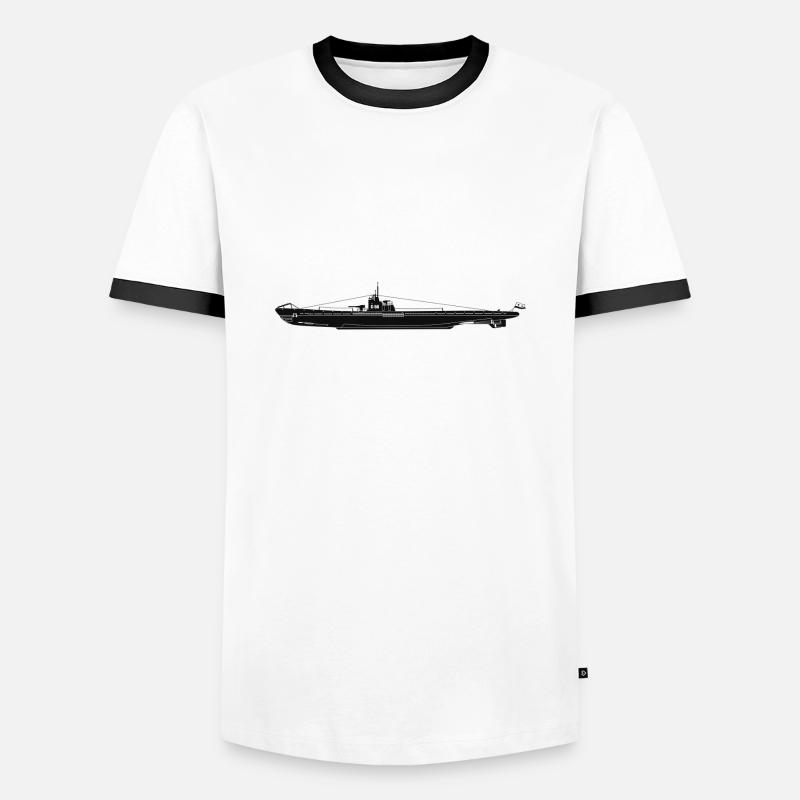 U-Boot - Männer Kontrast-T-Shirt - Weiß/Schwarz