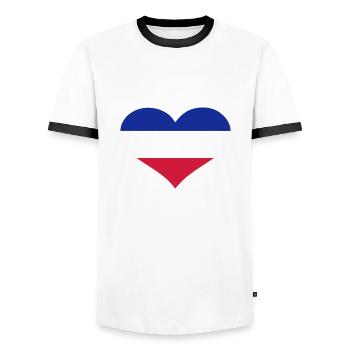 Pays-Bas - T-shirt contrasté Homme - blanc/noir - Devant - AI Model Female 172 light (172cm) & AI Model Male 178 dark (178cm)